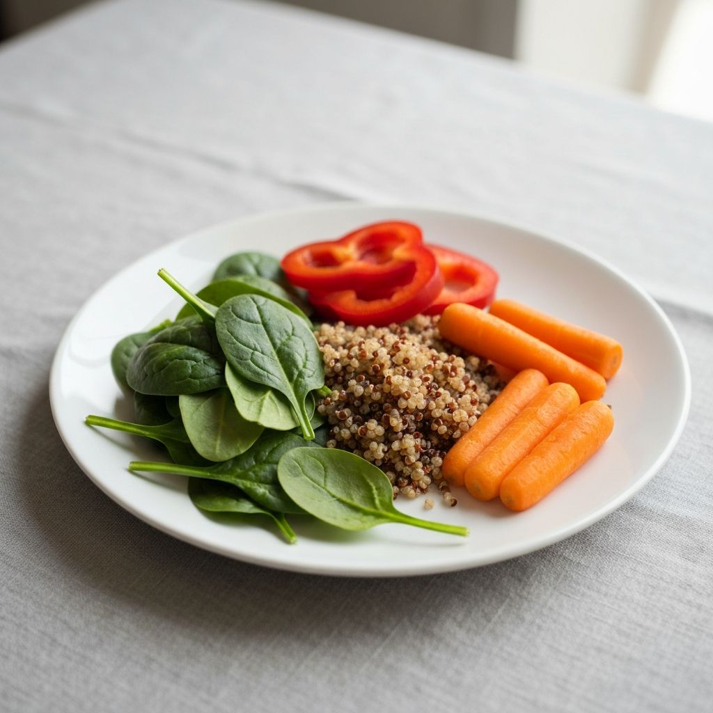 Sestava krožnika z raznoliko hrano